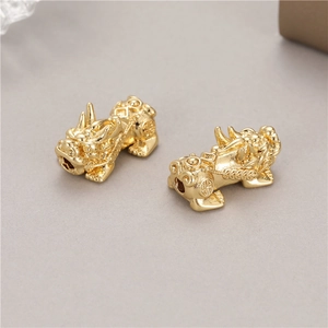 14K vergoldete PiXiu Perlen für DIY-Schmuck und Glücksbringer-Armbänder