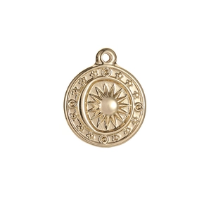 14K gold plated stainless steel sun and moon celestial charm for jewelry making