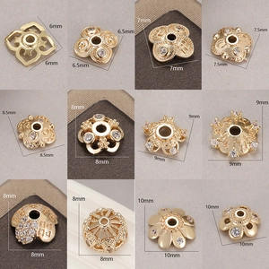 Various 14K gold plated bead caps in 6-10mm sizes for DIY jewelry making and bracelets