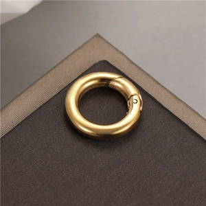 Bright gold round spring O-ring buckle for handbags and DIY jewelry accessories