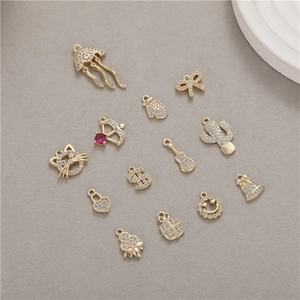 14K Vergoldetes Kupfer Mikro Zirkonia Anhänger Ohne Kette Für DIY Schmuckherstellung Armband Halskette Ohrring Zubehör