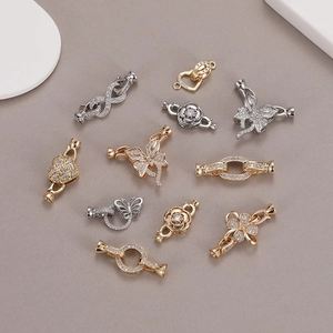 DIY jewelry magnetic clasps in rose and butterfly shapes with 18K gold and silver plating