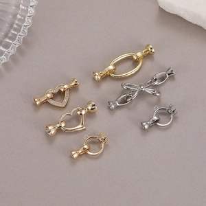 Connecteurs de Bijoux en Cuivre Plaqué Or Argent Forme de Cœur Papillon Nœud Couronne avec Strass Incrustés Double Fermoir DIY Collier Bracelet Accessoires