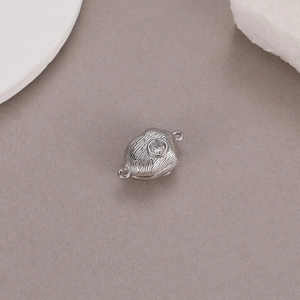 Chiusura magnetica 14K argento con zircone e texture spazzolata per creazione gioielli