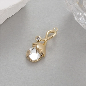 Pendentif goutte plaqué or 14K avec zircons pour la création de colliers et bracelets DIY