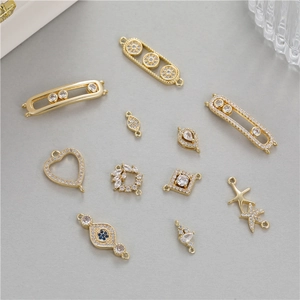 Elegant gold pendant set with sparkling zircon in heart, star, and evil eye shapes