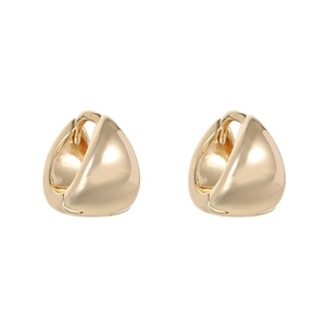 Minimalist 14k gold plated huggie earrings with a sleek teardrop hollow design