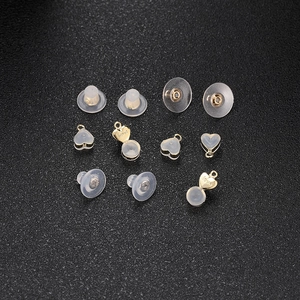 Divers fermoirs pour boucles d'oreilles en argent S925 et silicone, formes cœur et disques