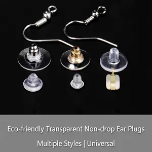 Crochets d'oreilles S925 argent et divers fermoirs en silicone pour bijoux DIY