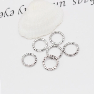 Lot de six bagues torsadées en cuivre plaqué or blanc 14K pour la création de bijoux DIY