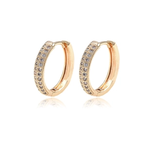 Elegant gold-plated hoop earrings with sparkling cubic zirconia pavé and secure clasp