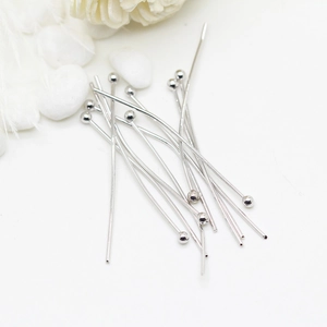 DIY jewelry making supplies 14K gold plated silver ball head pins for handmade beading crafts