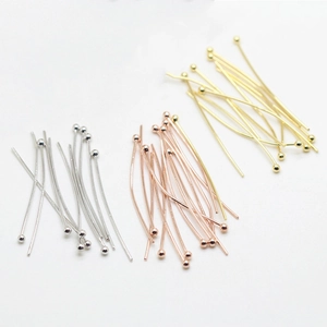 14K gold plated ball head pins in silver, rose gold and gold for DIY jewelry making