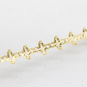 14K vergulde hartslag golfketting voor DIY sieraden maken met golvende ontwerpdetails