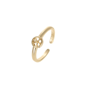 Base per anello regolabile placcata oro 14K con supporto per perle per gioielli fai-da-te
