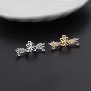 Exquisite flower fairy jewelry base with sparkling zircons in gold and silver finishes