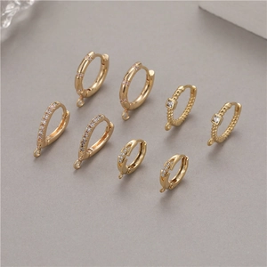Zircon gold plated earrings DIY accessories set featuring various dangle drop designs