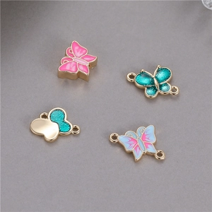 Pendentifs nœuds en zircon et métal doré pour la création de bijoux DIY et bracelets