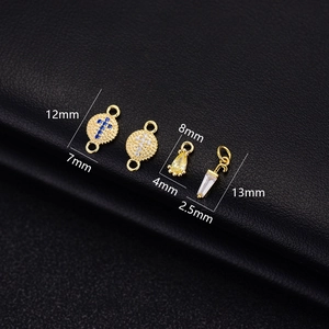 14K Vergoldete Kupfer Zirkonia Kreuz Anhänger DIY Schmuck Zubehör Für Halskette Armband Herstellung Geometrische Charm Damen