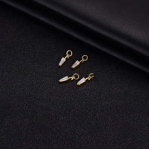 Set aus vier 14K vergoldeten rechteckigen Zirkon-Anhängern für DIY-Schmuck