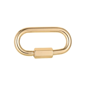 Golden 14K metal oval ring buckle with hexagonal screw lock for DIY jewelry making