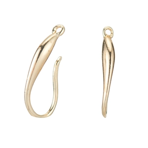 Polierte 14K vergoldete Messing-Ohrhaken mit geschlossener Öse für DIY-Schmuck