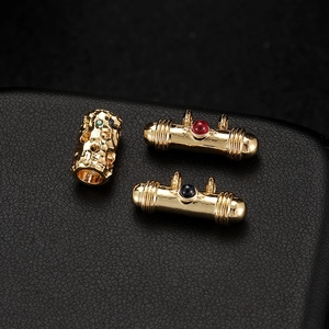 14K Gold Plated Brass Cylindrical Pendant Geometric Zirconia Gemstone DIY Jewelry Making Findings For Necklace Bracelet