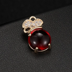 Pendaglio in agata rossa in oro 14K a forma di sacchetto di farfalla per gioielli DIY