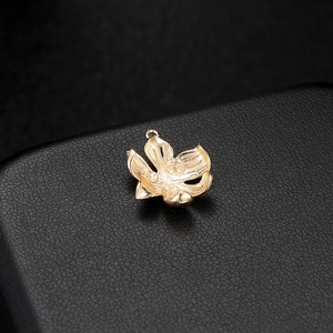 14K gold plated flower bead cap pendant for DIY jewelry necklace and bracelet making