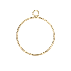 Gepolijste gouden metalen hanger met spiraalvormige textuur en lus voor DIY-sieraden