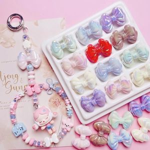 Bunte Harz-Schleifenperlen mit schillerndem Perlmutt-Effekt für DIY-Schmuck und Ketten