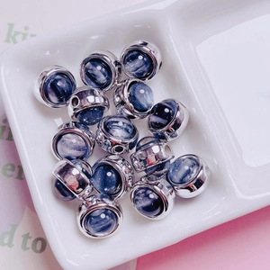Starry sky acrylic beads with silver edge for DIY jewelry making and necklaces