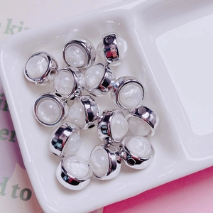 DIY silver rimmed acrylic star beads with shimmer effect for jewelry making projects