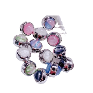 Colorful acrylic star beads with silver metal edges for DIY jewelry making and crafts