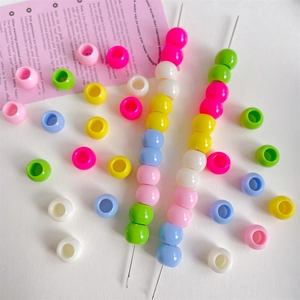 Bunte 12mm Acrylperlen mit großem Loch für DIY Schmuck und Handyketten Zubehör