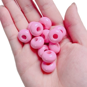 Cuentas de ábaco de acrílico rosa 14mm para cadenas de móviles y llaveros hechos a mano
