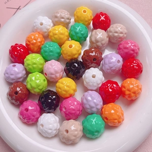 Colorful pineapple-textured acrylic round beads for DIY jewelry and phone chain making