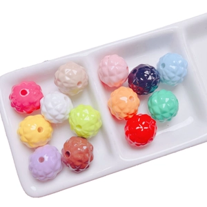 Colorful acrylic pineapple textured spacer beads for DIY jewelry and phone chain making