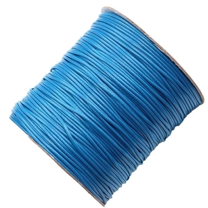 Rollo de cordón encerado azul 1-2mm para creación de joyas DIY y manualidades