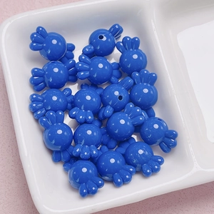 Cuentas de acrílico de pulpo azul oscuro con agujeros para joyería hecha a mano DIY