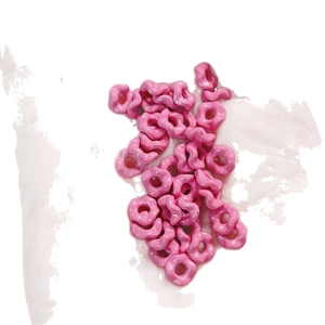 Pink wavy alloy spacer beads for DIY phone chains and keychain jewelry making