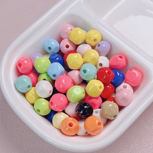 10mm Acrylic Lacquer Fig Loose Beads Colorful Dopamine Round Beads For DIY Jewelry Making Phone Chain Necklace Accessories