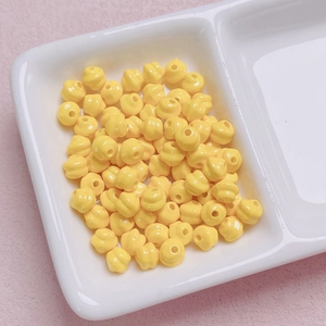 Perline acriliche a spirale giallo brillante per creazione di gioielli DIY e catene