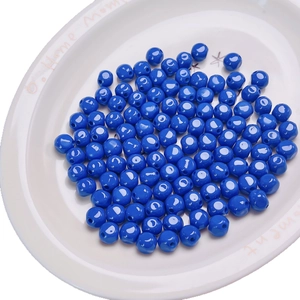 10mm bright blue acrylic lacquer beads for DIY jewelry and phone chain making