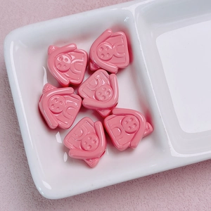 Pink Coraline-style cartoon doll acrylic beads for DIY jewelry and phone chains