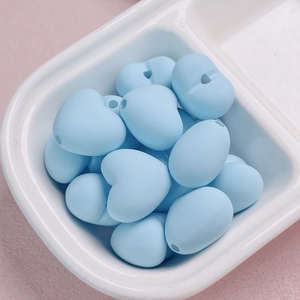 Hellblaue matte Herzperlen aus Acryl für DIY Schmuck und Schlüsselanhänger Zubehör
