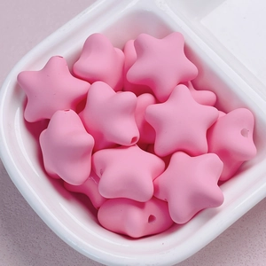 Pink macaron matte acrylic star beads for DIY jewelry and phone chain accessories