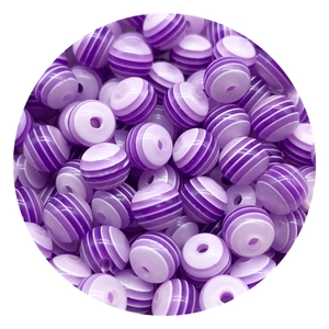 Macro di perline in acrilico a strisce viola per gioielli fai-da-te e ciondoli