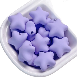 Matte purple star-shaped acrylic beads for DIY jewelry making and phone charms accessories
