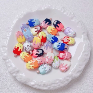 Gelakte Acryl Waterijsje Kralen Schattige Cartoon Ijsje Vorm DIY Sieraden Maken Materiaal Telefoonketting Sleutelhanger Accessoire